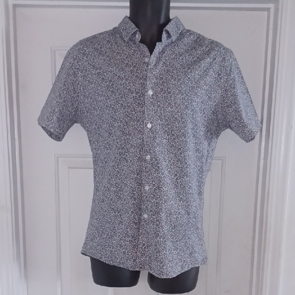 Topman Blue and White Casual Button Down Shirt - Picture 3 of 4
